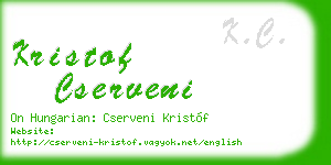 kristof cserveni business card